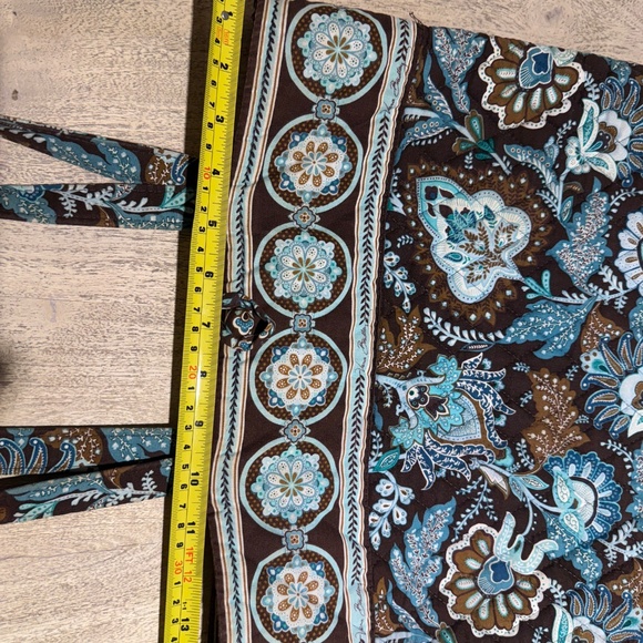 Vera Bradley Java Blue Retired Tote Bag Brown Turquoise - Picture 12 of 14